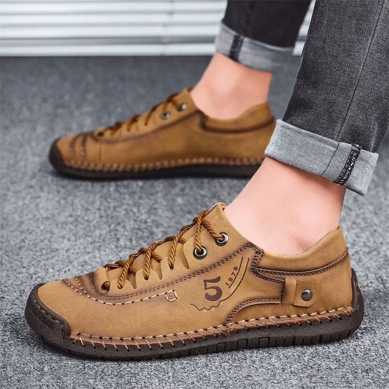 armando vintage leather handstitching casual shoes with supportive solesfptff