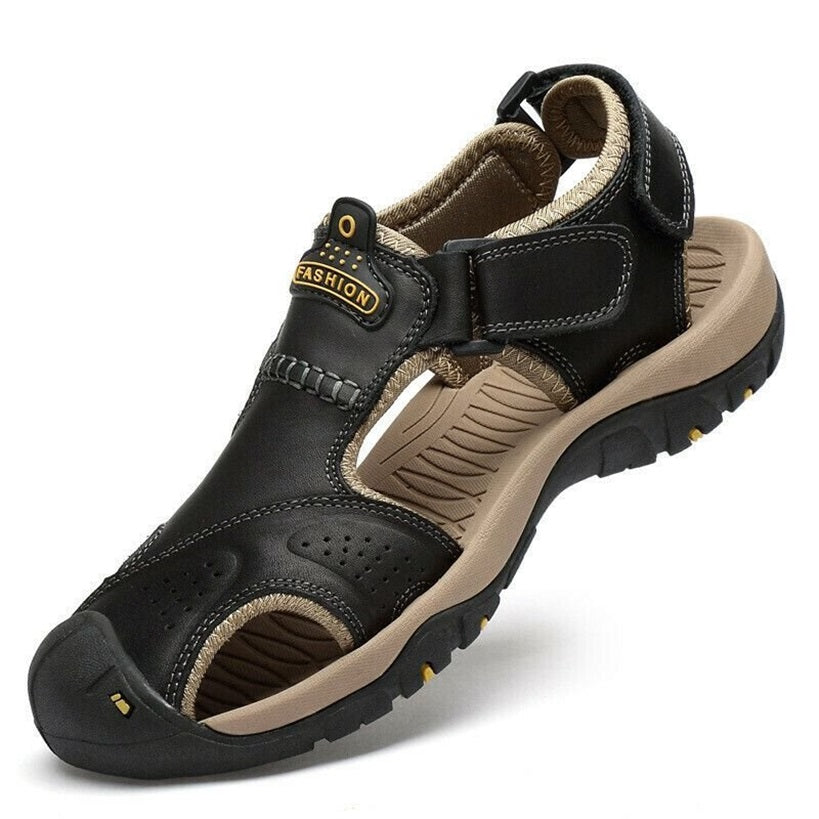 posqure men orthopedic leather hiking sandalsuessw