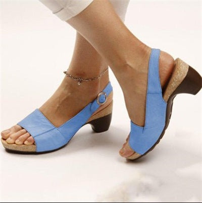 sursell womens elegant low chunky heel comfy sandalszqvjq