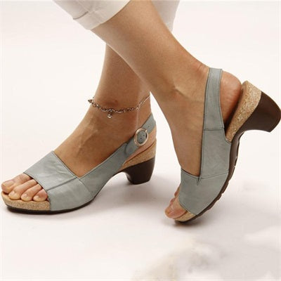 womens elegant low chunky heel comfy sandals 8vlr8