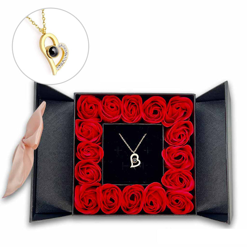 morshiny 16 soap roses jewelry box with necklacee5eka