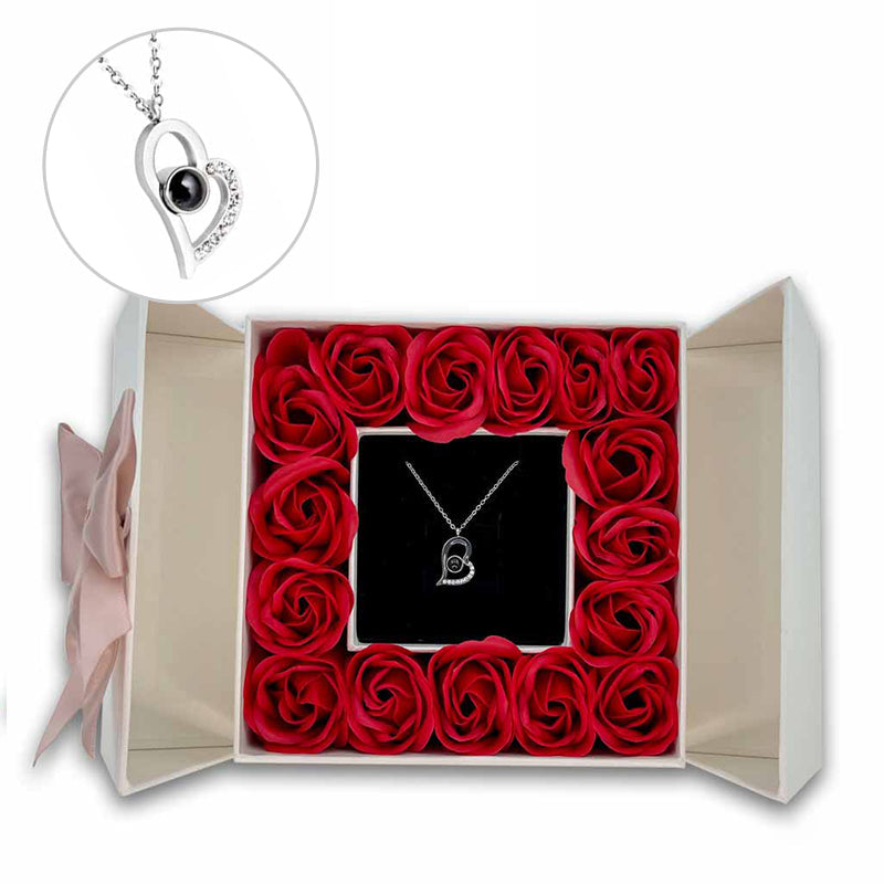 morshiny 16 soap roses jewelry box with necklacelmsyl