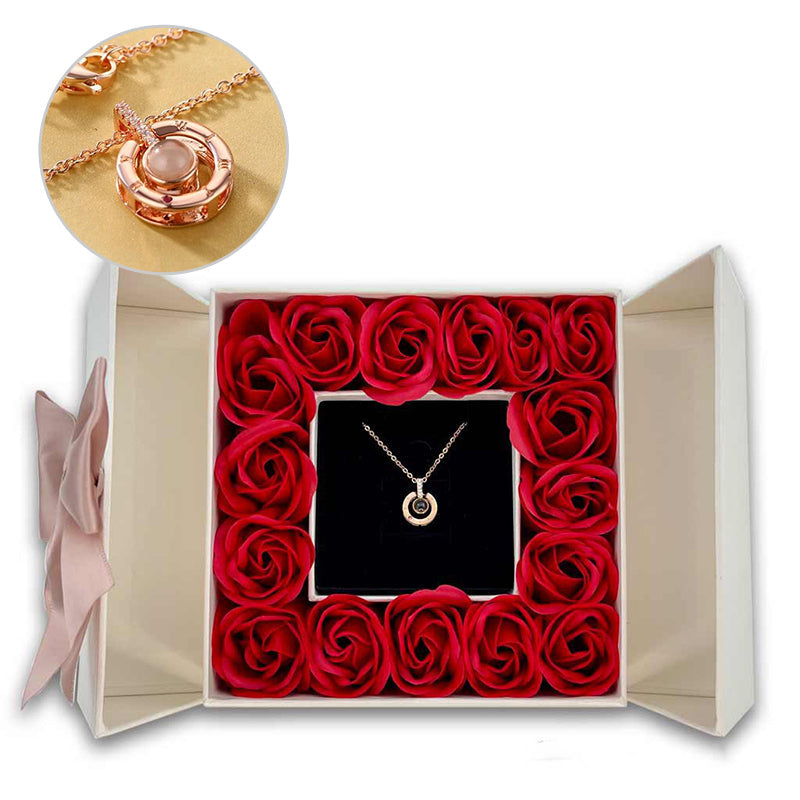 morshiny 16 soap roses jewelry box with necklaceszcgl