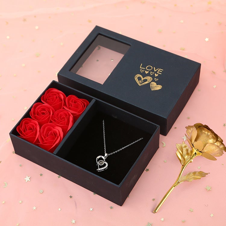 morshiny love projection heart necklace i love you in 100
