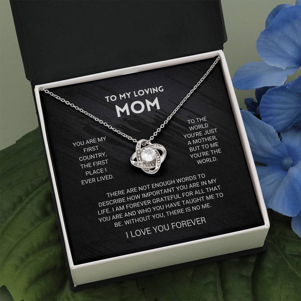 morshiny mom youre the world love knot necklacengwoc