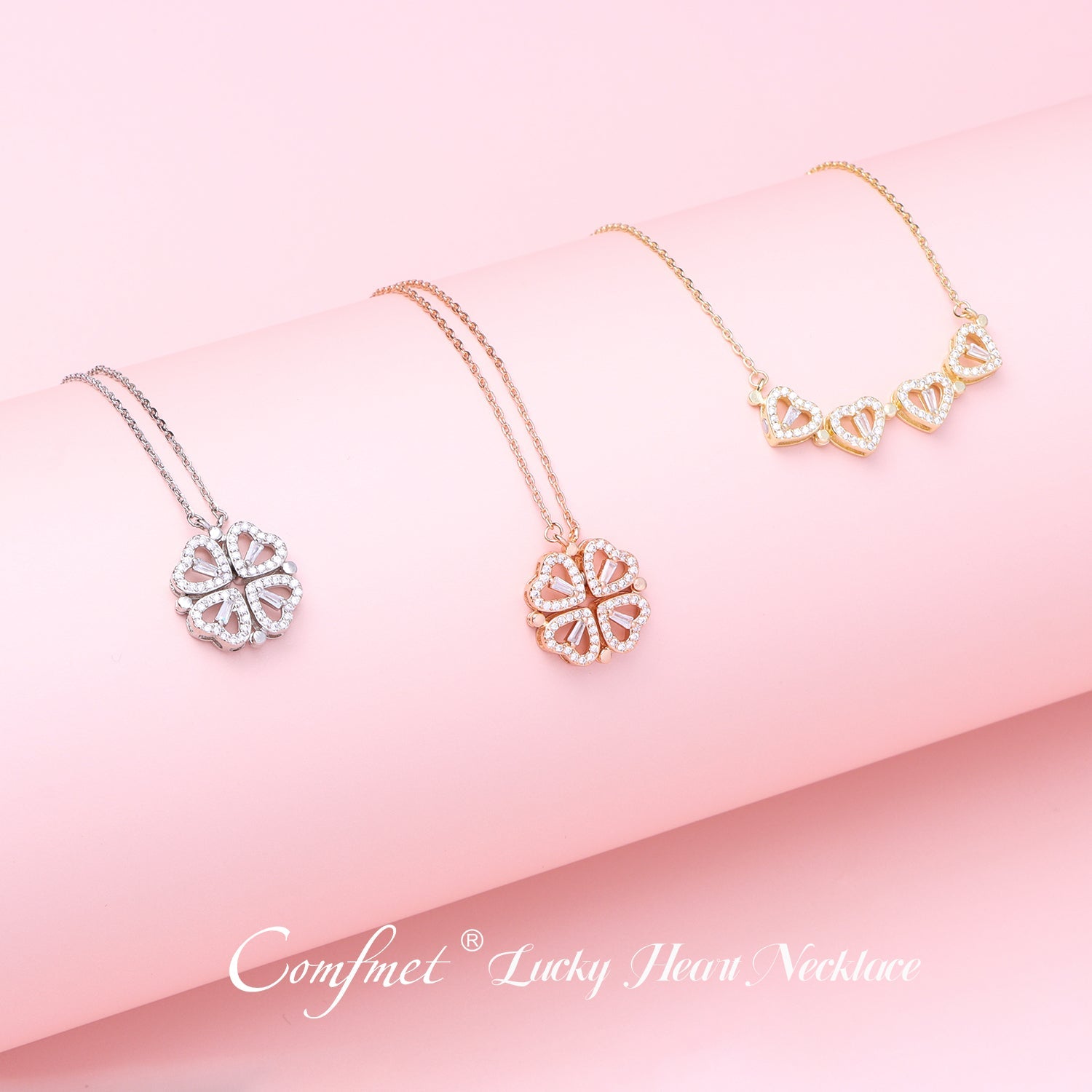 lucky heart necklace with six rosesumsjg
