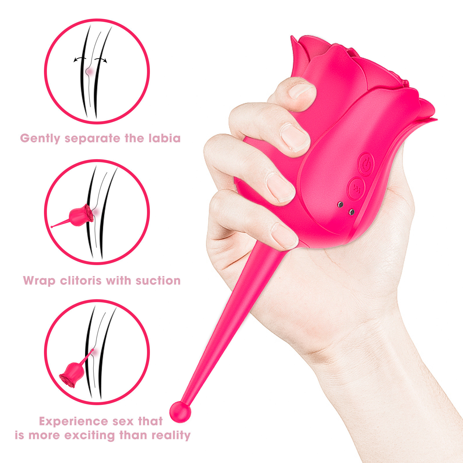 Rose Vibrator - 5 Sucking Modes & 7 Frequency Vibration