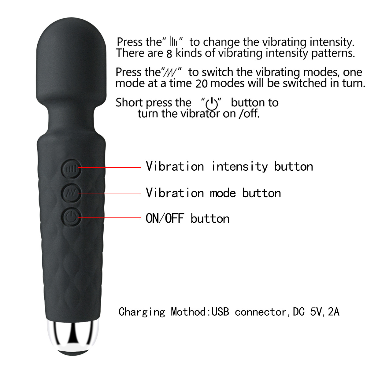 Silicone Wand Microphone Vibration Toy
