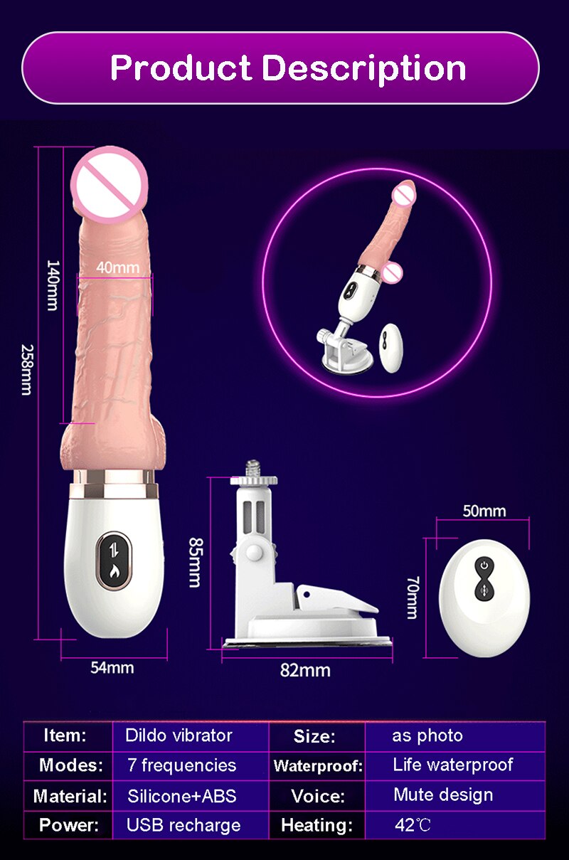 Remote Control Large Dildo Vibrator with Suction Cup