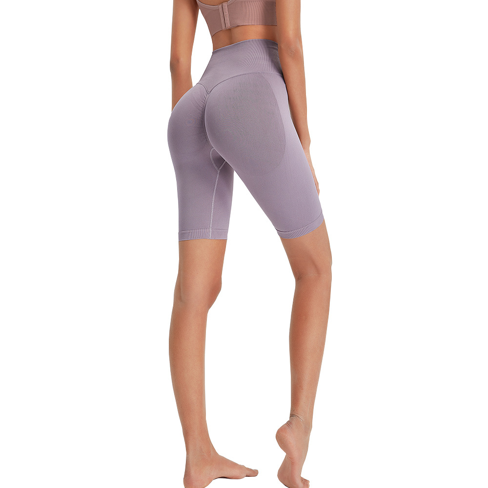 Women's Seamless Yoga Pants High-waist Hip-lift Sports Shorts Fitness Five-point Pants