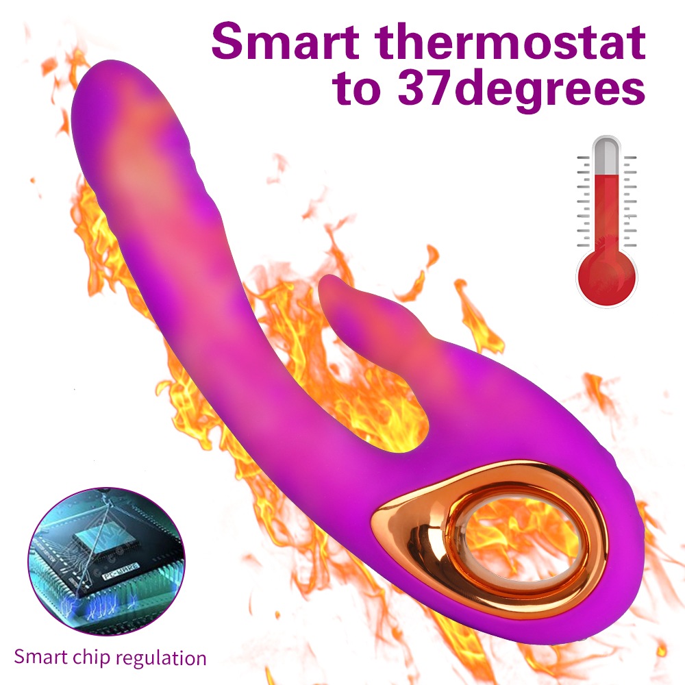 Double Penetrator Heating Dildo Vibrator