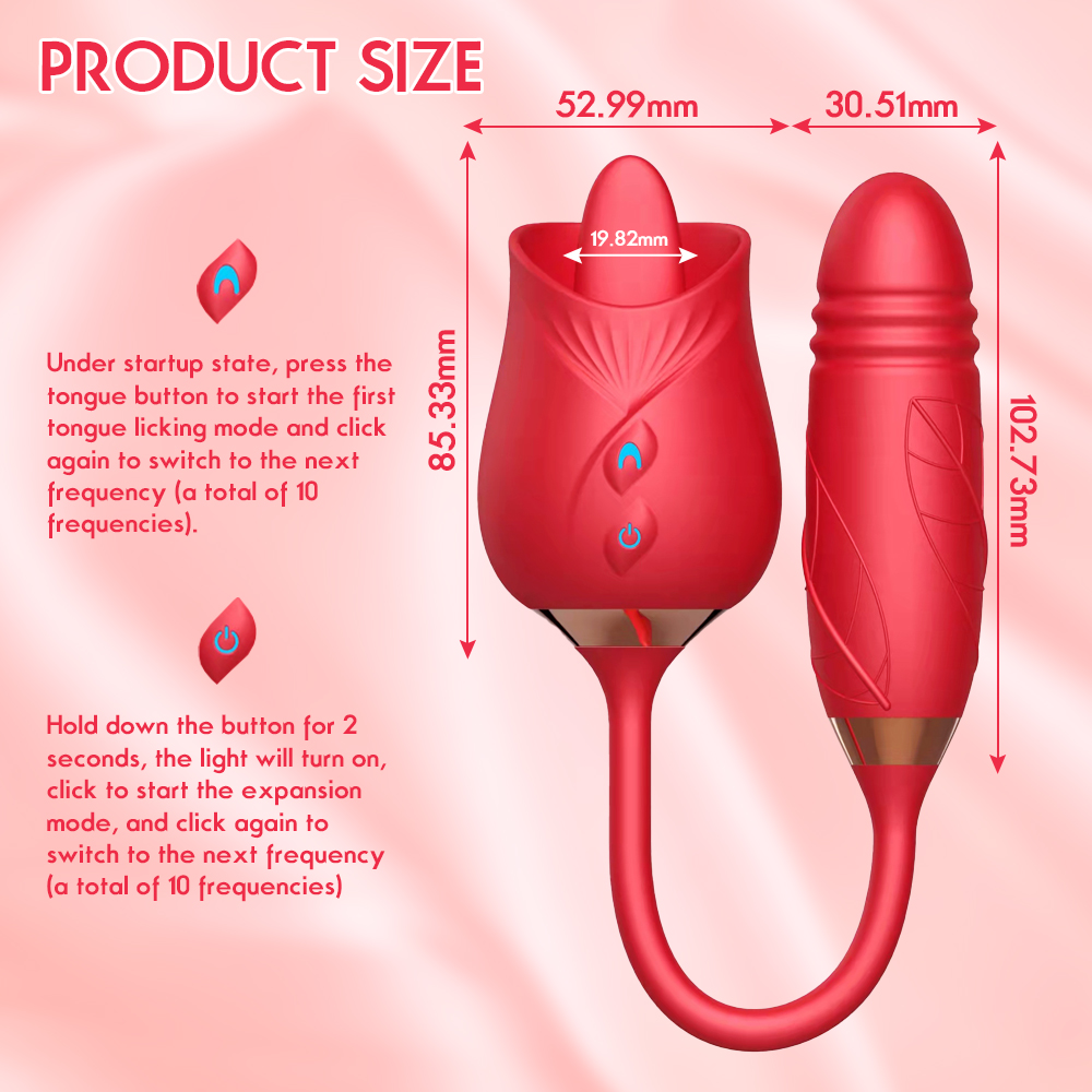 Rose Tongue Vibrator with Bullet Vibrator Pro – 2022 New Rose Toy